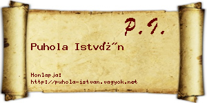 Puhola István névjegykártya